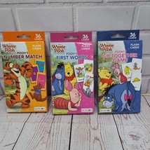 Lot Of 3 Disney Winnie The Pooh Educational Flash Cards Colors Match Wor... - €9,76 EUR