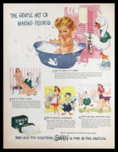 1945 Swan Soap Gentle Art of Making Friends Vintage Print Ad - $14.20