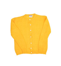 Vintage Strawbridge &amp; Clothier Kid Mohair Cardigan Sweater Women 36 Yell... - $64.92