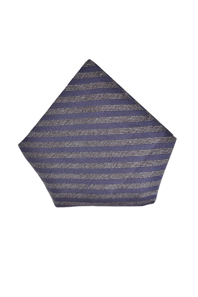 Primary image for ARMANI COLLEZIONI Mens Pocket Square Striped Modern Blue Size 13" X 13" 00135 