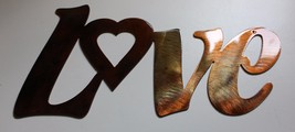 Decorative Love Word Sign - Metal Wall Art - Copper 11 1/4&quot; x 5 3/4&quot; - £14.10 GBP