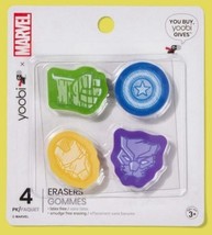 4-Pack Marvel Avenger Erasers ~ Hulk ~ Iron Man ~Captain America ~ Black... - €12,84 EUR