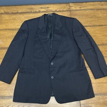 Vintage Giorgio Armani Collezioni Charcoal Gray Virgin Wool Suit Jacket Sz 38 40 - £33.98 GBP
