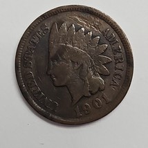 1901 Indian Head One Cent Copper Penny America United States  - £7.42 GBP