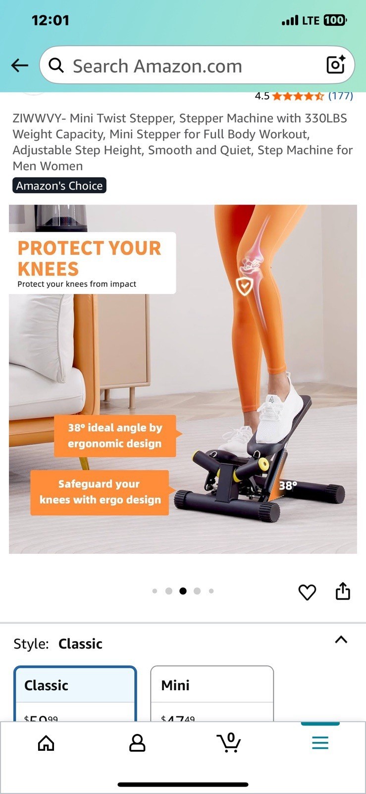 Twist Stepper for Exercise at Home, Mini Stair Stepper with Resistance Bands Item image 6