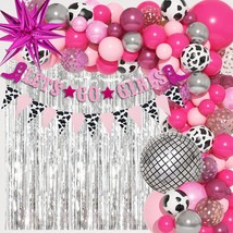 137Pcs Disco Cowgirl Party Decorations, Bachelorette Cowgirl Balloons Hot Pink D - £25.15 GBP