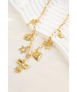 Gold Charm Pendants Chain Necklace - $148.47 MXN