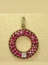 2.Ct Imitación Zafiro Rosa Círculo Halo Colgante Collar 14k Oro Amarillo Chapado - £54.07 GBP