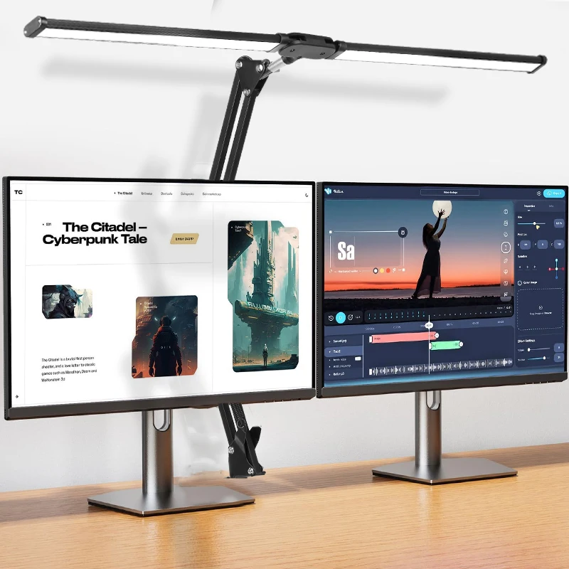 Dimmable LED Desk Lamp Led Monitor Screen Light for Computer Double Head Reading - £24.88 GBP+