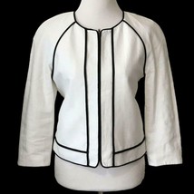 J. Crew Factory Blazer Suit Jacket Womens Size 6 White Linen Career Work... - $33.66