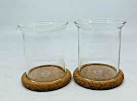 Bodum Bistro Clear Glass Sugar Bowl and Creamer Set Cork Coasters Denmark (G) - £31.90 GBP