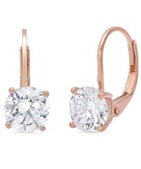 1CT Lab-Created Diamond Solitaire Drop Dangle Leverback Earrings 14k Gol... - £158.20 GBP