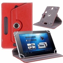 RED 360° Folio Leather Case Cover For 8 Inch Universal Android Tablet - £6.84 GBP