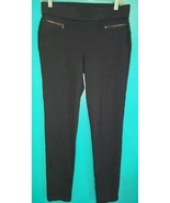 Ann Taylor Zipper Pocket Pants Women Size MT Black Pull on Low Rise Medi... - €16,36 EUR