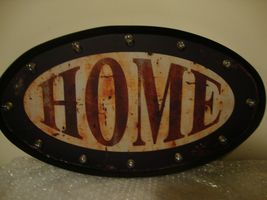 Home Led Wall Sign in distressed metal - Battery Operated image 2