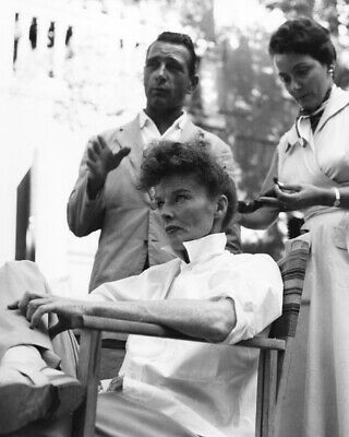 Summertime Katharine Hepburn on set having hair and make-up done 24X36 P... - $29.00
