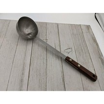 Household Soup Ladle #2 Spout Stainless Steel Wood Handle USA Vintage 11&quot; - £9.71 GBP