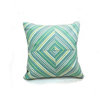 Green  Decorative Pillow, Cotton, High Quality, Green Stripes 18x18&quot; - £46.49 GBP