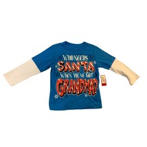 Holiday Time Boys Toddler Size 4T Blue Long Sleeve Tshirt Layered Therma... - £7.64 GBP