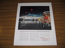 1955 Print Ad Lincoln Cars with Turbo-Drive Outstanding Performance - $13.32