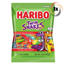 1x Bag Haribo Twin Snakes Sweet &amp; Sour Assorted Flavor Gummi Candy | 5oz - £7.97 GBP