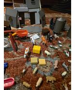 Massive Lot Farm Vintage Country Sets Plastic Animals Barn Structures Br... - $44.95