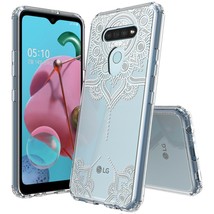 For Lg K51, Q51 ,Reflect (6.5&quot;) Hybrid Bumper Clear Case White Mandala Line - £12.76 GBP