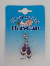 CHARMING HAWAII PURPLE FLIPFLOP CHARM ONLY 1 PIECE MULTICOLOR LOBSTER CL... - $1.99