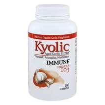 Kyolic Aged Garlic 103 With Vitamin C, Astragalus, Mushrooms, 200 Capsules - £18.34 GBP