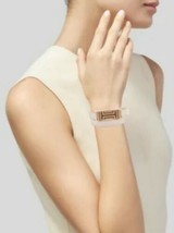 Tory Burch Fitbit Flex Double Wrap Bracelet Band Rose Gold Tone Leather NWT - $78.21