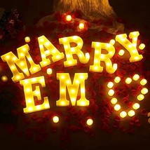 Marry Me Neon Sign with 1000pcs Rose Petals and 10 Candle Lights - £20.87 GBP