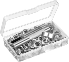 UUBAAR 100 Sets Grommet Kit, Thickened Grommets Eyelets 1/4 Inch, Silver Metal E - £9.01 GBP