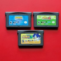 3 Sonic Game Boy Advance THQ Games Sonic 1 2 3 Authentic  - £104.30 GBP