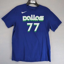 The Nike Tee NBA Dallas Mavericks Men&#39;s L Blue T-Shirt Luka Doncic #77 S... - $20.00