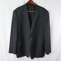 NEW Stafford 52 Big Long Charcoal Gray Super Suit 2Btn Blazer Jacket Spo... - $44.99