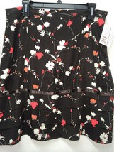 Anne Klein Women&#39;s Skirt Brown Skirt Floral Print SIlk Blend Size 12 - £9.87 GBP