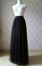 BLACK Long Maxi Tulle Skirt Women Plus Size High Waisted Holiday Tulle Skirt image 12