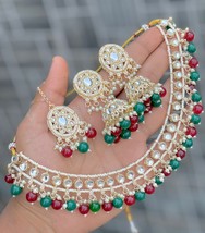 Joharibazar Indian Gold Plated Kundan Ramdan Bollywood Choker Jewelry Set a - £36.63 GBP