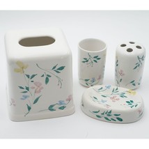 Vintage 1991 Bathroom Ceramic 4-Piece Accessories Set, by Laurence Creat... - £19.46 GBP