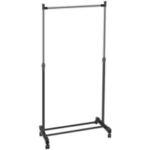 Heavy Duty Clothes Hanger Rolling Garment Single Hanging Rack Save Space... - $42.09