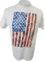 Delta Pro Weight vintage T Shirt sz L USA flag 22" pit 2 pit Americana patriotic - $14.84