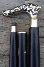 Vintage Style Walking Stick Cane Designer Antique Brass Victorian Handle Wooden - £29.15 GBP