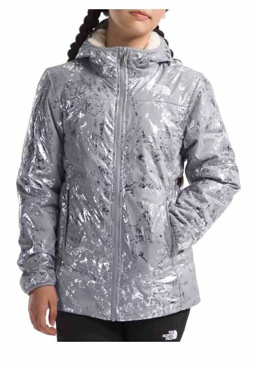 NEW The North Face Girls' Reversible Mossbud Parka LARGE Tags $150 Grey Natural