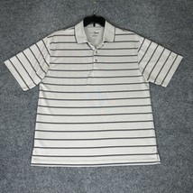 Grand Slam Polo Shirt Men Large Grey Black Striped Golf Short Sleeve Performance - £12.90 GBP