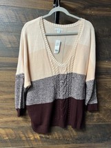 New York &amp; Co NWT Dolman Sweater Size XXLarge Colorblock Batwing Neck - £15.05 GBP