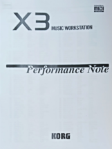 Korg X3 Synth Workstation Performance Note Supplemental Manual Book Repr... - $346.62 MXN