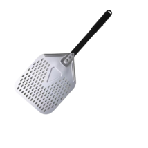 Anygleam Pizza Shovel 25cm X 66cm Silver for Perforated Peel with Metal ... - $75.50