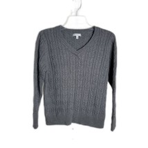 Croft&amp;Barrow Knit Long Sleeve V-Neck Sweater ~ Sz L ~ Gray - £16.82 GBP