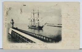 France Entrance of Three Masts into Harbor c1904 Paris to London Postcard K18 - £6.38 GBP