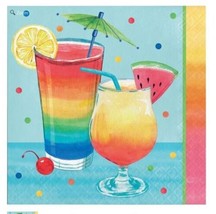 Summer Cocktails 16 Ct Lunch Napkins Happy Hour Pool Party - £3.96 GBP